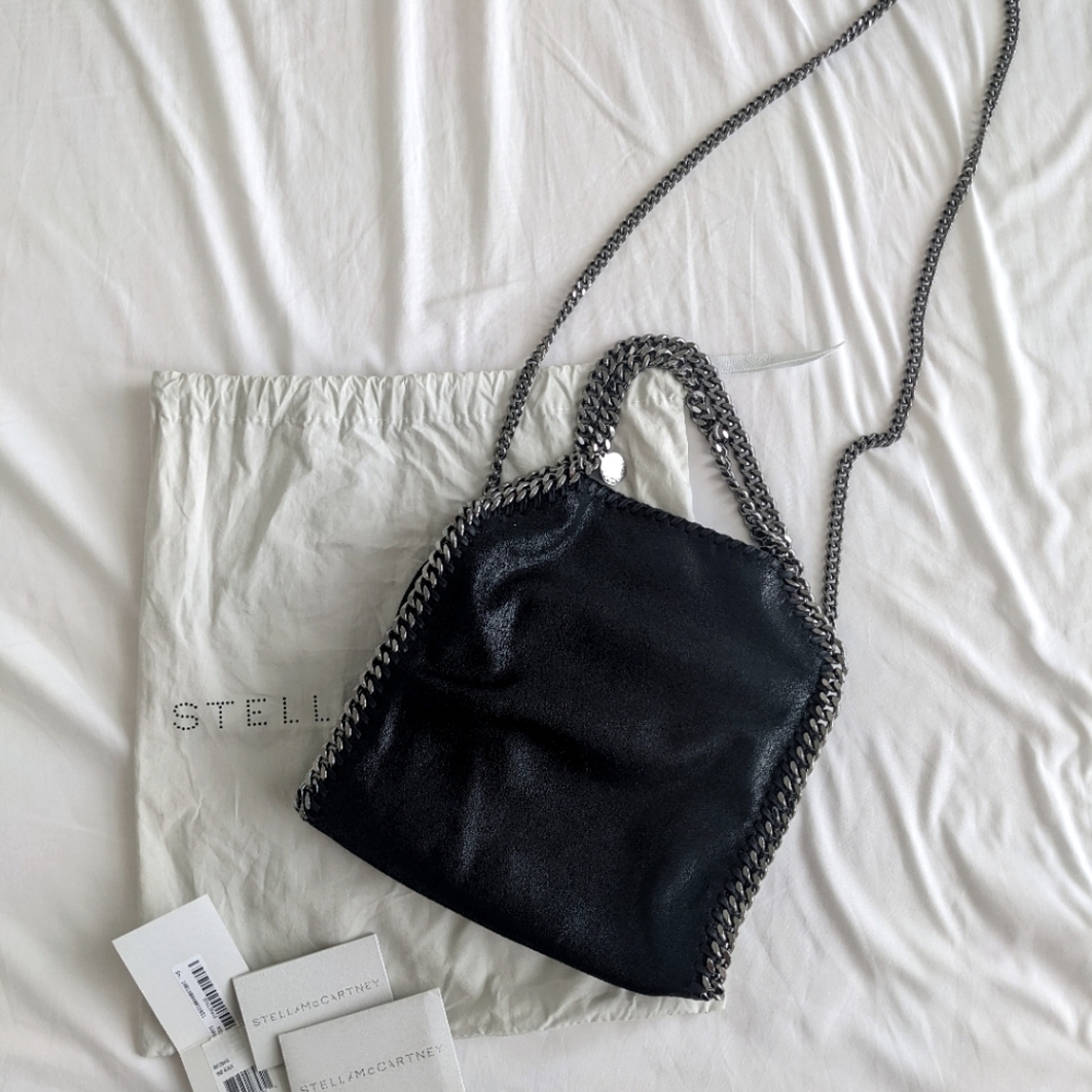 Stella McCartney Falabella Shaggy Deer Tote/Crossbody - Black